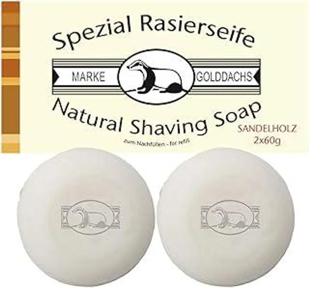 Sapone da barba Golddachs al sandalo, 2 x 60 g