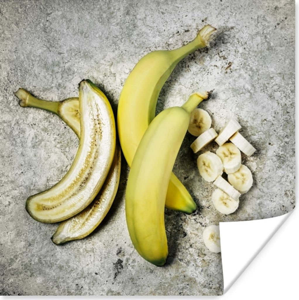 MuchoWow® Poster Banane - Obst - Stein 50x50 cm - Produktbild 