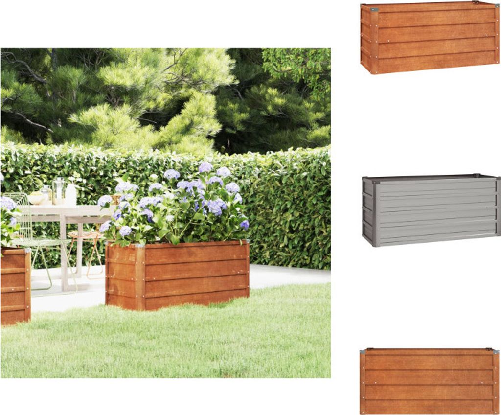vidaXL Hochbeet Rostig 100x40x45 cm Cortenstahl - Blumentöpfe & Pflanzgefäße