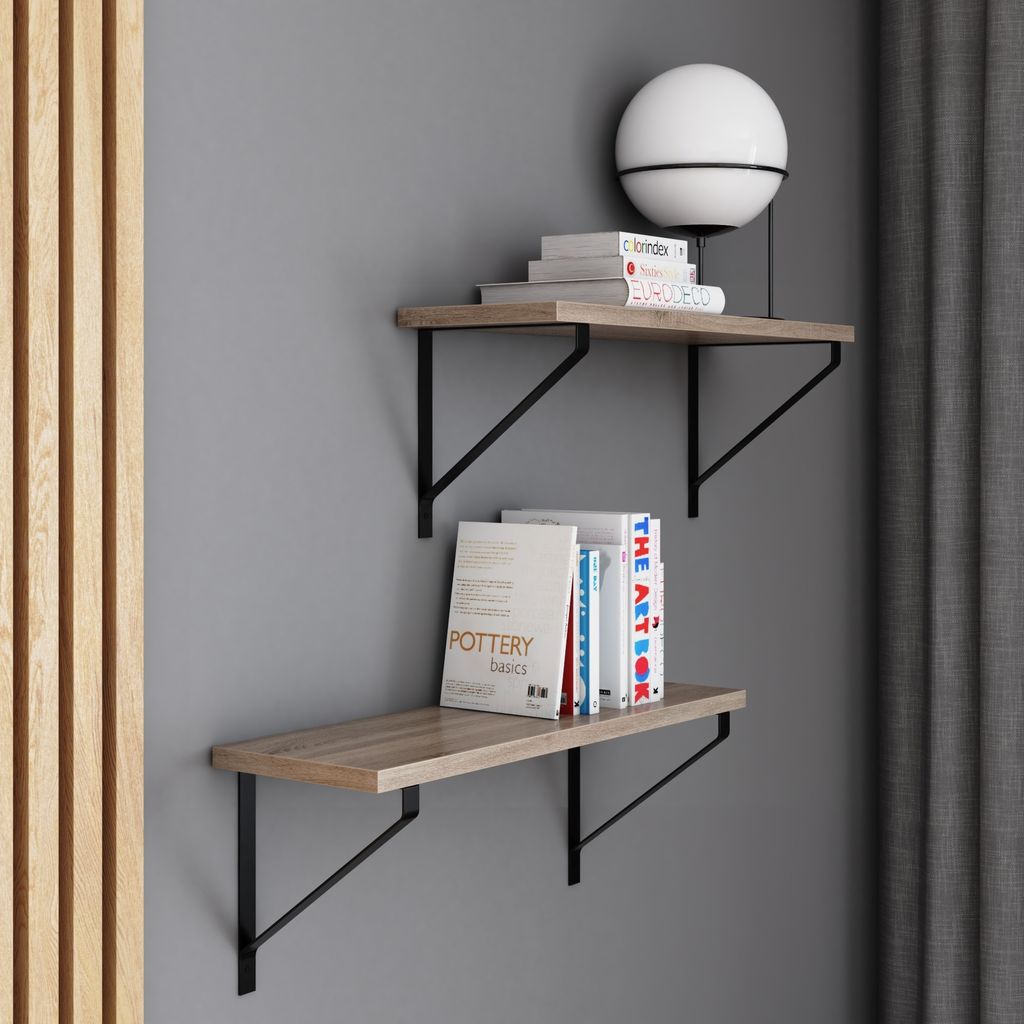 AKKE Trüffel Hängeregal GINO-II modern LOFT-style LxB: 80x20 cm