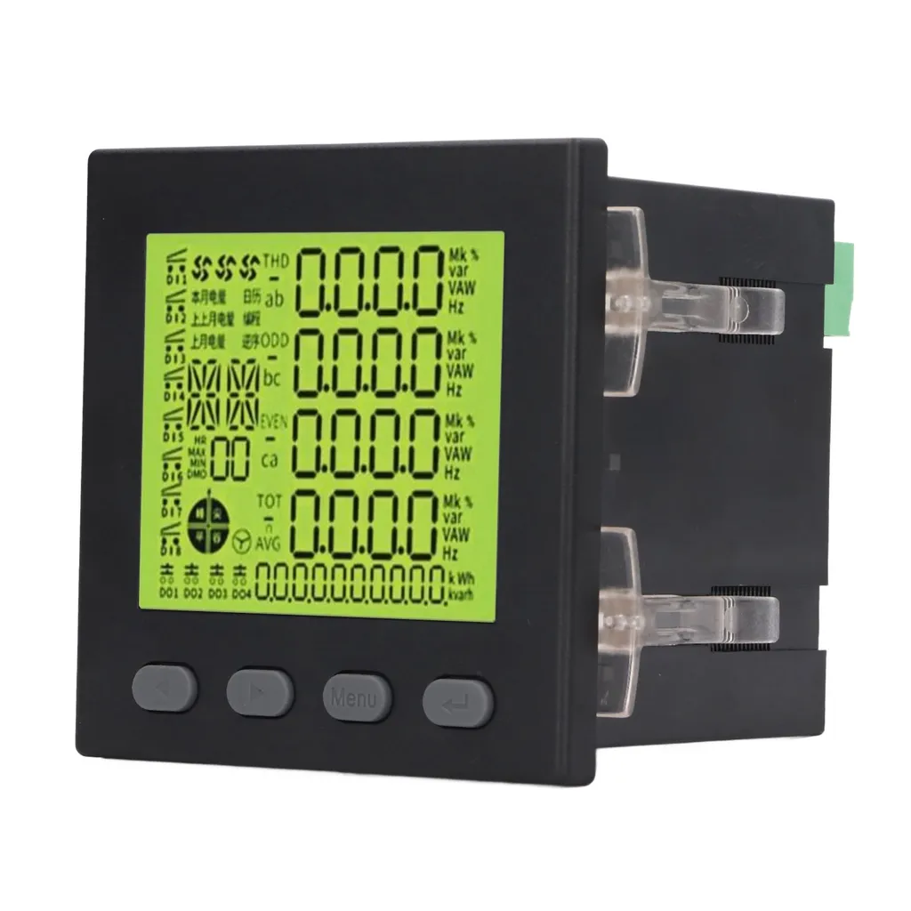 Compteur électrique triphasé rail DIN multifonctionnel 80A écran LCD - 2