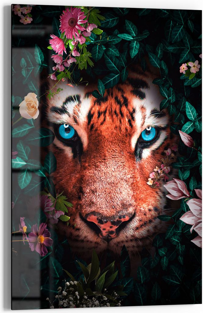 DEQOART Glasbild Echtglas 60x90 cm 'Wildblütenblick' Wandbild Bild modern Deko