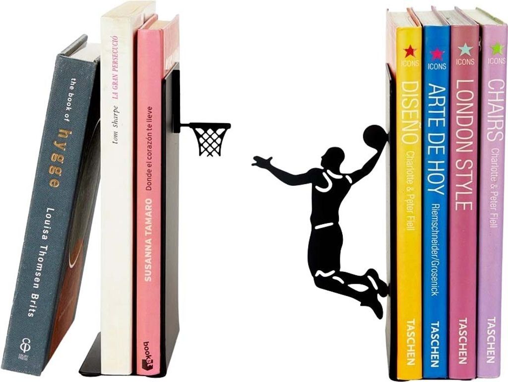 Balvi Bookend Slam Dunk - Black Metal - 18,5x10,5x14,5 cm - Zdjęcie produktu 