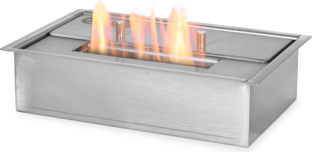 Moritz Brennkammer 1,20 Liter I Bioethanol Einsatz Edelstahl I Doppelwandig I Einbaukamin I Ethanol Kamin I Einbaubrenner I Feuerstelle Outdoor I G...