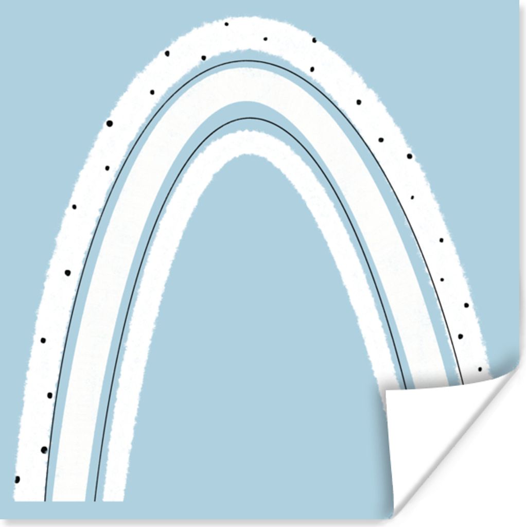 MuchoWow Poster Regenbogen - Abstrakt - Pastell 100x100 cm - Babyzimmer