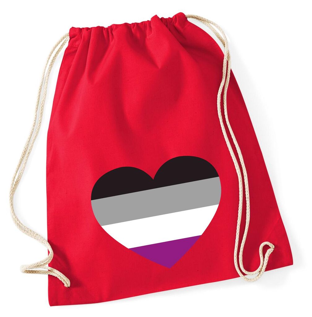 Huuraa Turnbeutel Auelle Pride Flagge LGBTQ Herz 12 Liter Classic Red Baumwolle Rucksack Geschenkidee