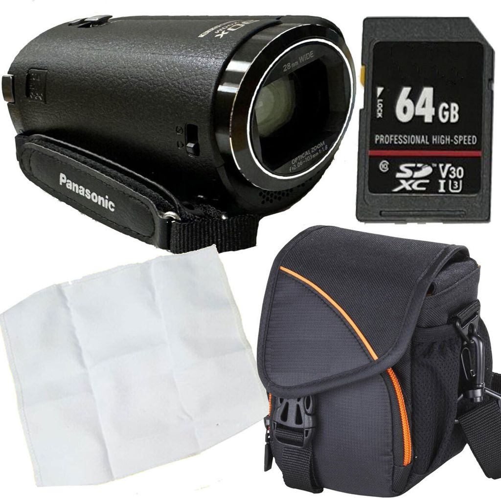 Panasonic HC-V380EG-K Full HD Camcorder+Tasche+Tuch+64 GB