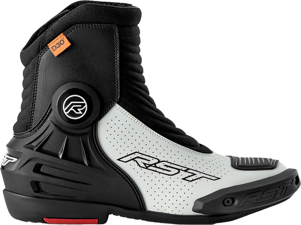 RST Tractech Evo D3O Short perforierte Motorrad Stiefel, schwarz/weiß, 47