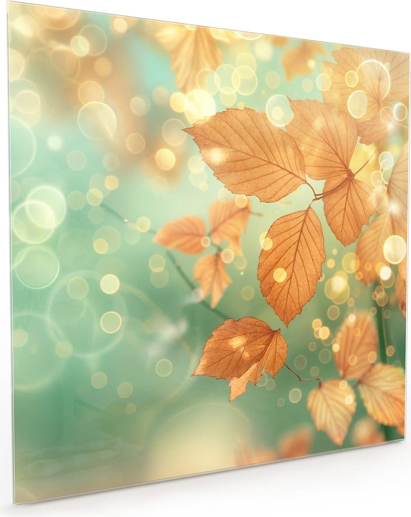Küchenrückwand Spritzschutz Glas mit Motiv Herbstliche Blätter 40 x 40 cm