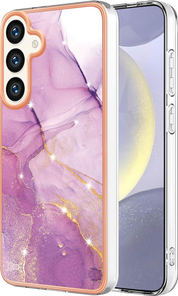 Galaxy S25 Hülle, Marmor Muster Weich TPU Bumper Schutzhülle für Samsung Galaxy S25 Pink