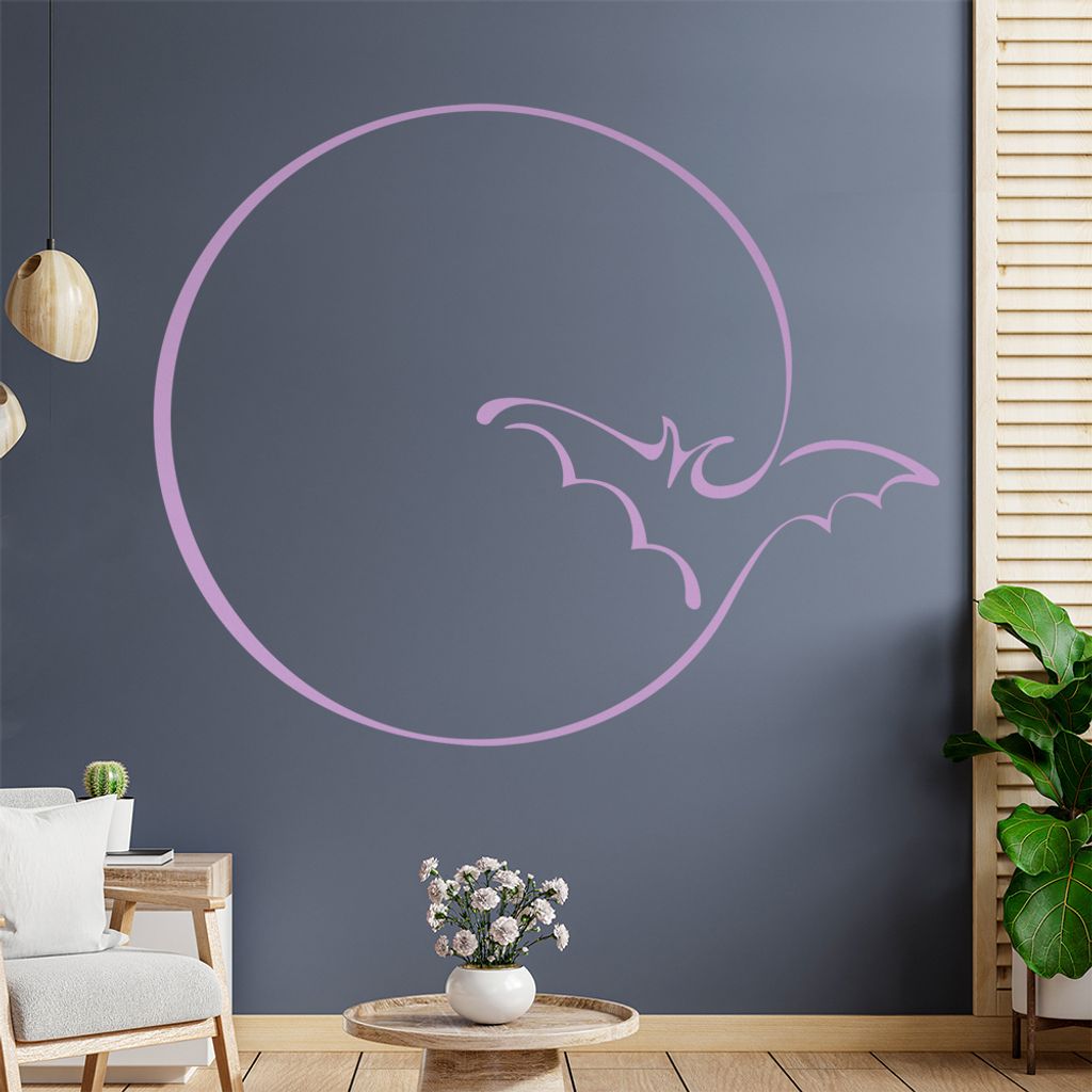 Fledermaus Linien Wandtattoo in 6 Größen - Wandaufkleber Wall Sticker - Dekoration, Küche, Wohnzimmer, Schlafzimmer, Badezimmer