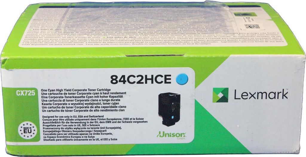 Lexmark 84C2HCE cartuccia toner 1 pz Originale Ciano Immagine del prodotto 