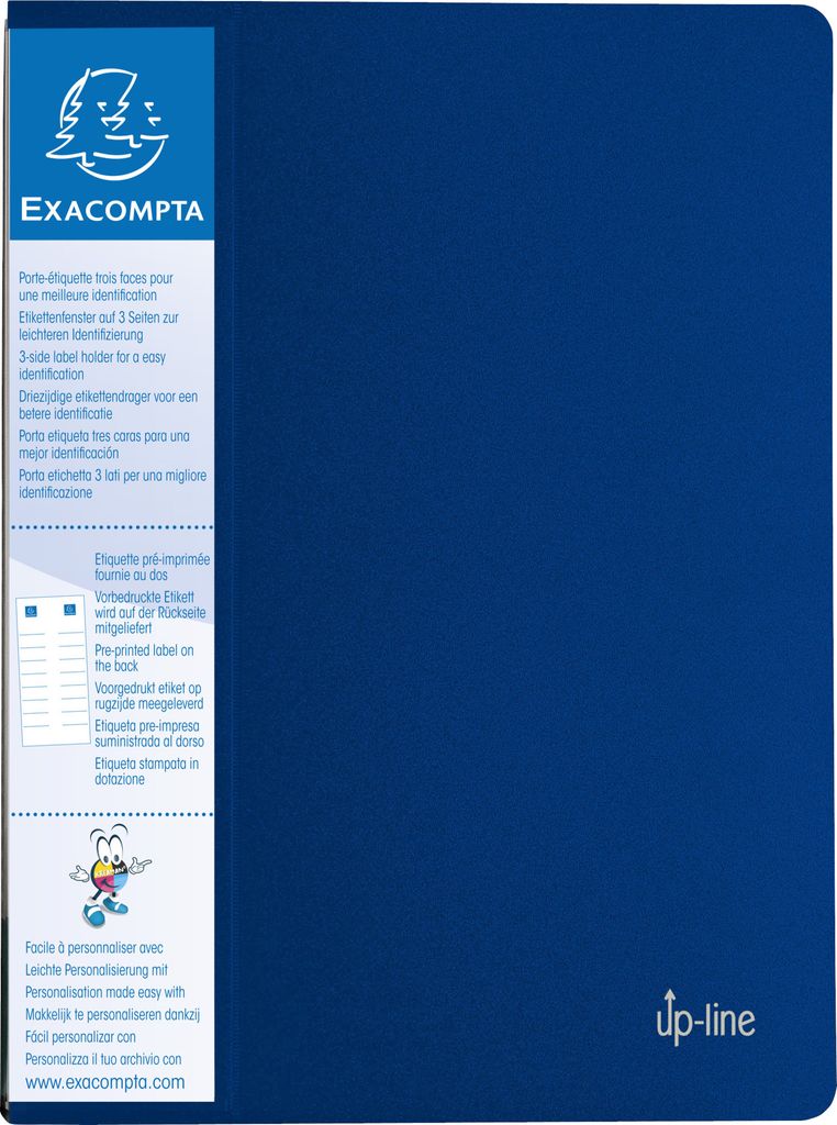 Exacompta 12x Sichtmappe Up Line PP Etikett 3 Seiten 40 Hüllen A4 Blau 88402E