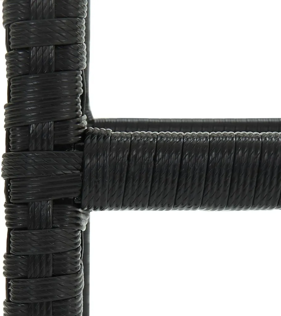 Sgabelli Bar Polirattan Nero 4 Pezzi con Cuscini - Offerta Set Arredo - 7