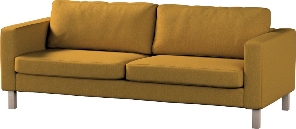 Dekoria Bezug für Karlstad 3-Sitzer Sofa nicht ausklappbar, kurz, senfgelb, Bezug für Karlstad