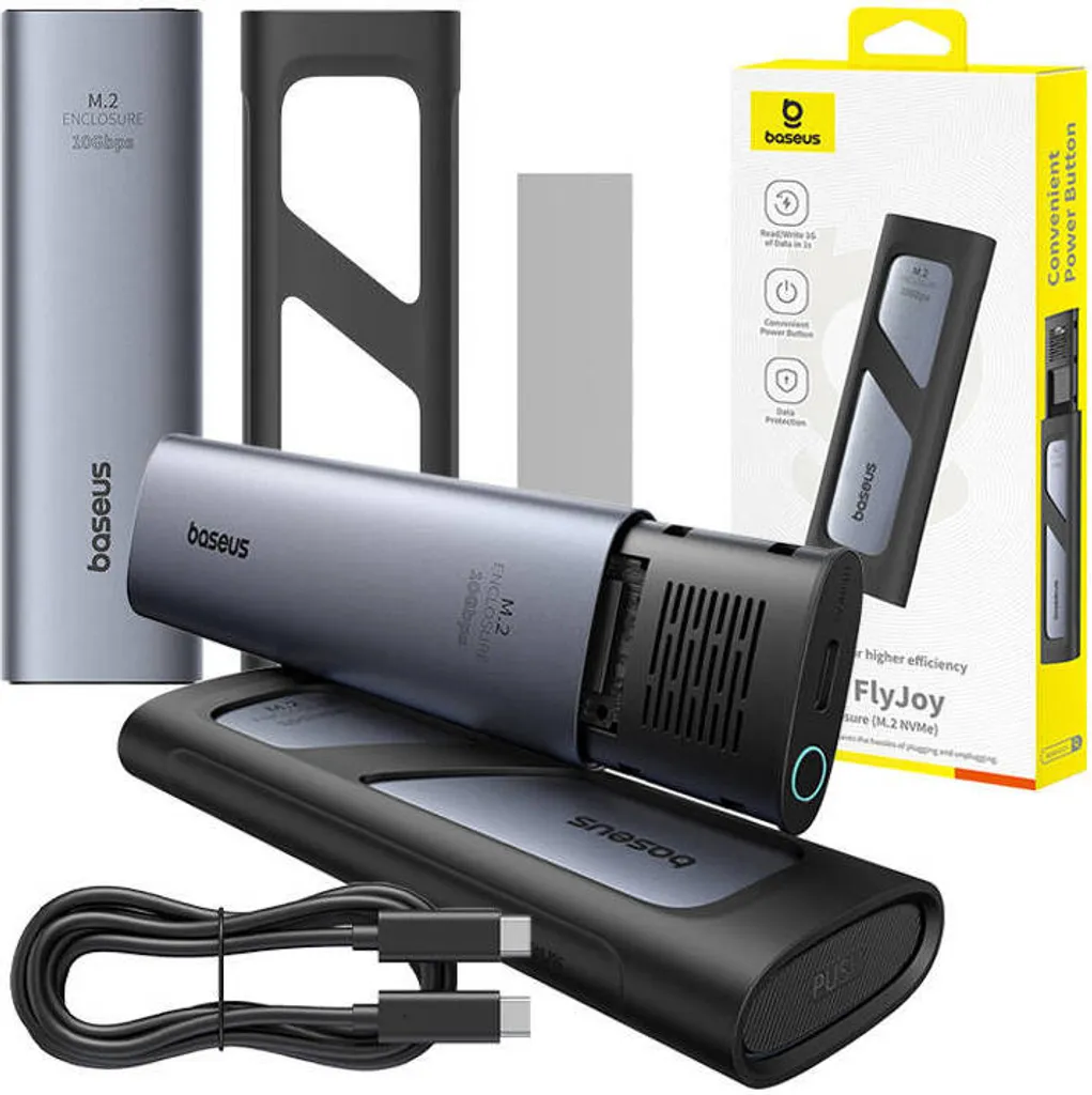 Baseus Flyjoy Contenitore SSD M.2 NVMe SATA 10Gbps Grigio | Offerta - 9