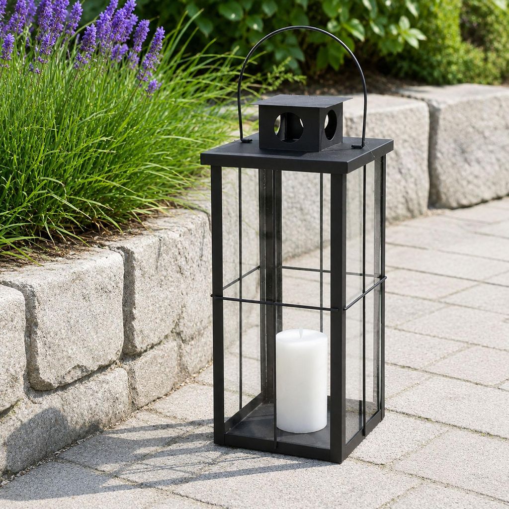Stalllaterne Metall Laternen Schwarz Gartenlaterne Produktbild 