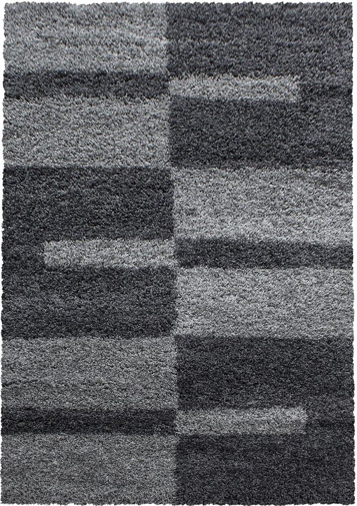 Hochflor Teppich Gianna rechteckig, Farbe: Grau, Produktbild 