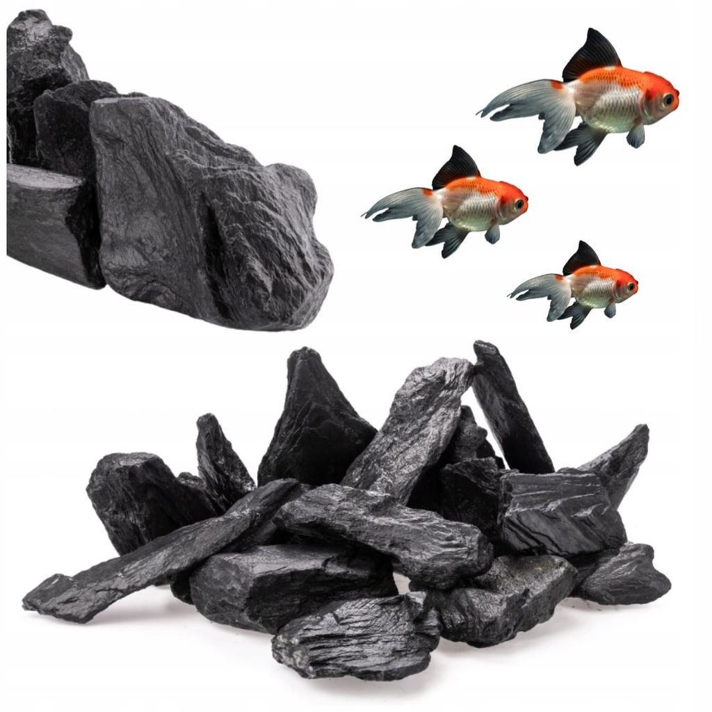 Aquariendekoration Schiefer natuerlich 10kg Schwarz