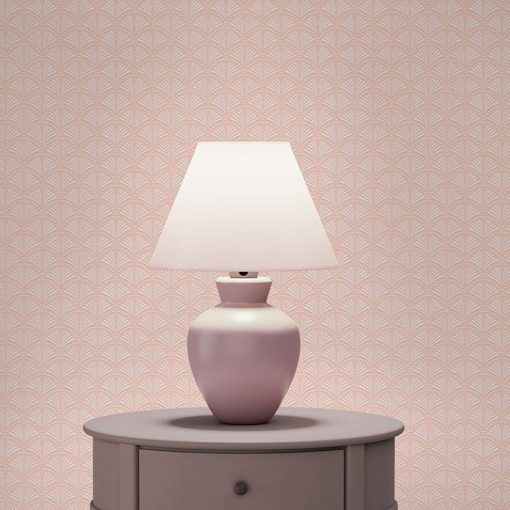 TADESSI Tapete Art Deco M1-No.656 Vliestapete Rosa Weiß Designtapete Geometrisch Wohnzimmer Schlafzimmer Küche