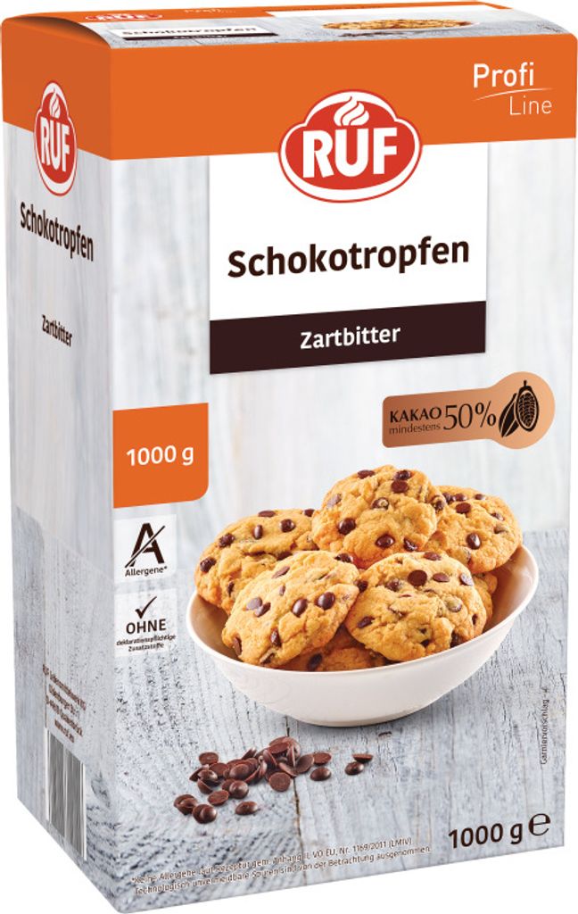 RUF Schokotropfen Zartbitter (1 kg) Produktbild 