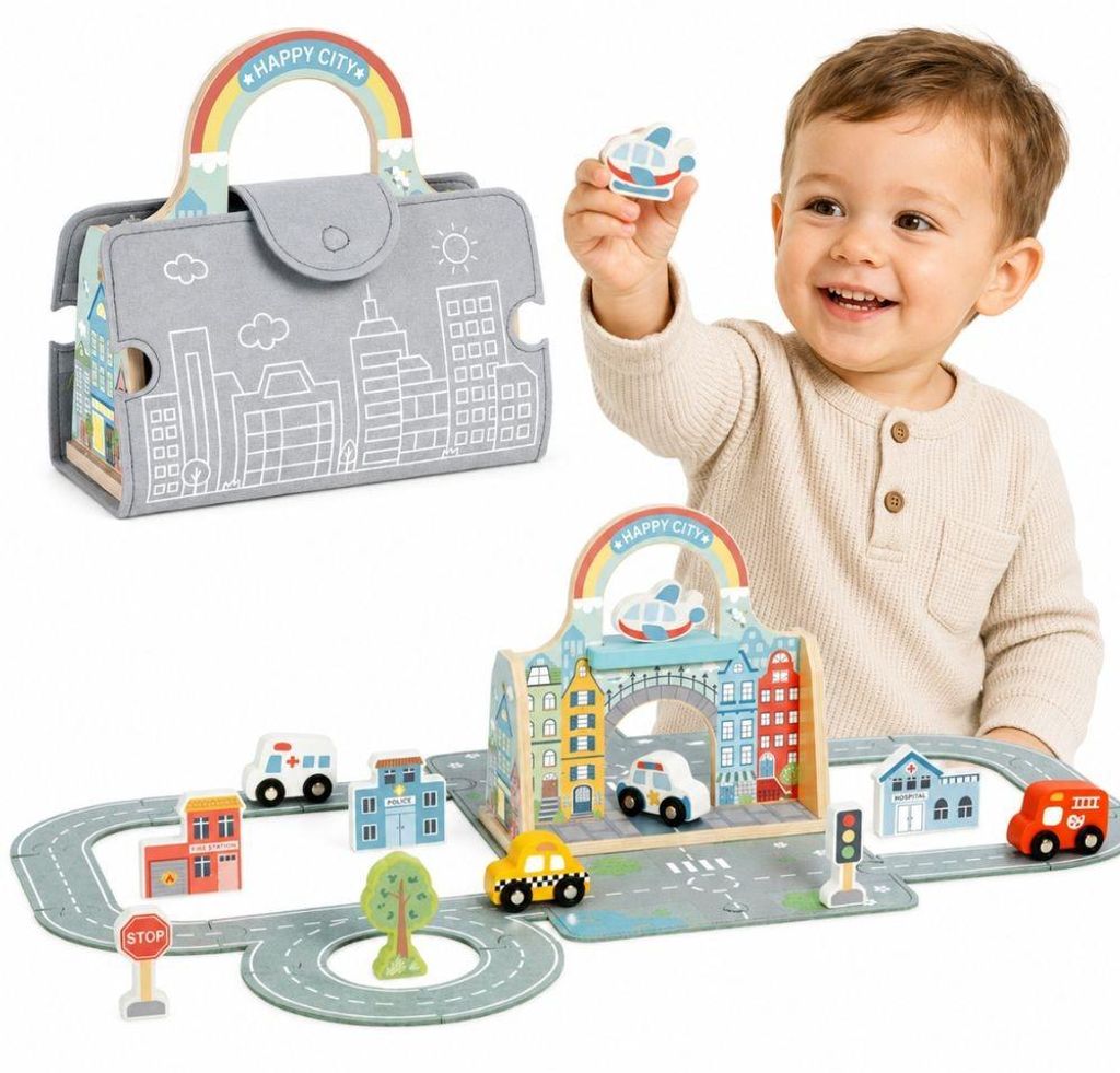 Ensemble de sacs de voitures portables Tooky Toy Mini City Image du produit 