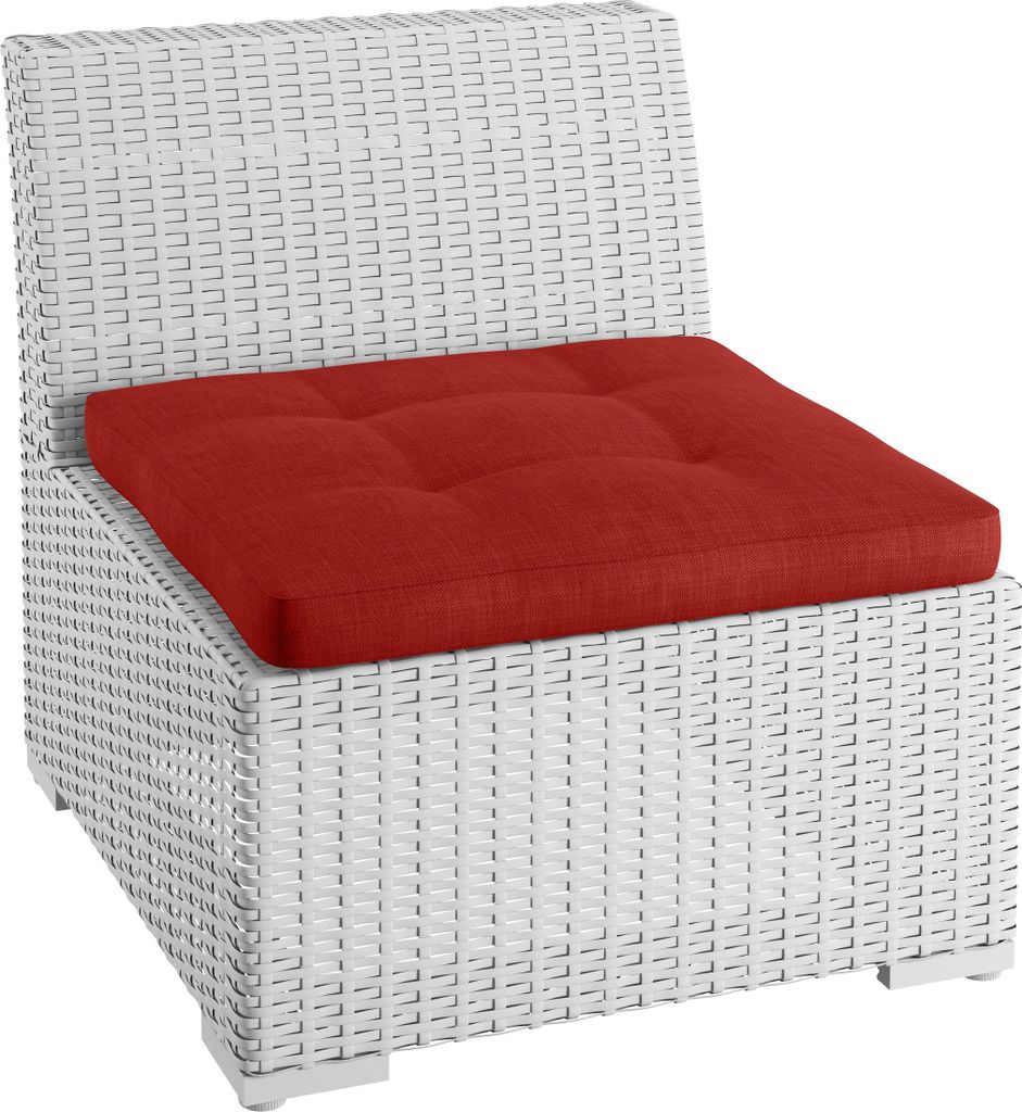 sunnypillow Gartenkissen Sitzkissen für Rattanmöbel 70x70x10 cm Rot