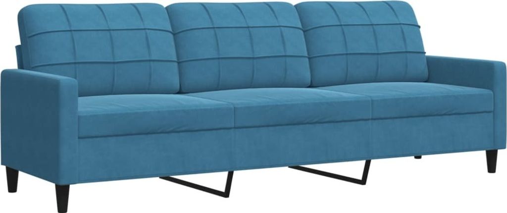 3-Sitzer-Sofa Blau 210 cm Samt