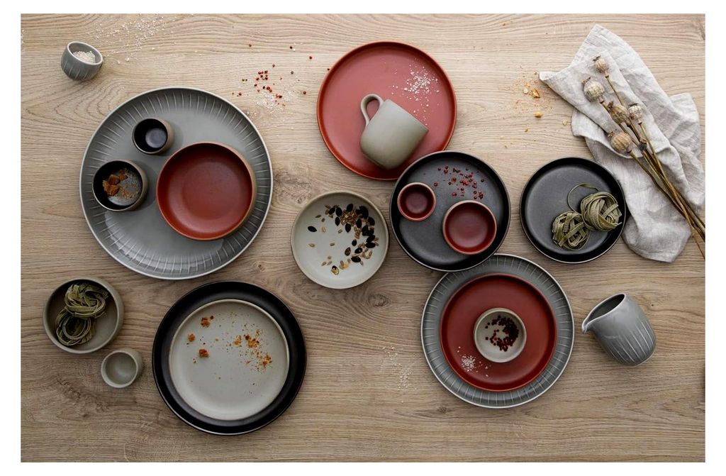 Rustikale Porzellan Schale Joyn Stoneware Ash, Multicolor, 16 cm Durchmesser