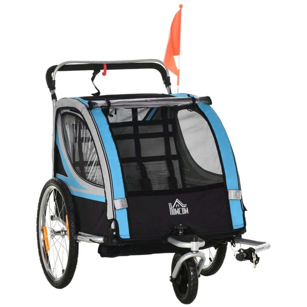 Kinderanhänger mit 5-Punkt-Sicherheitsgurt und Universalkupplung Fahrradkinderanhänger Kinderfahrradanhänger Kinderwagen Fahrradanhänger