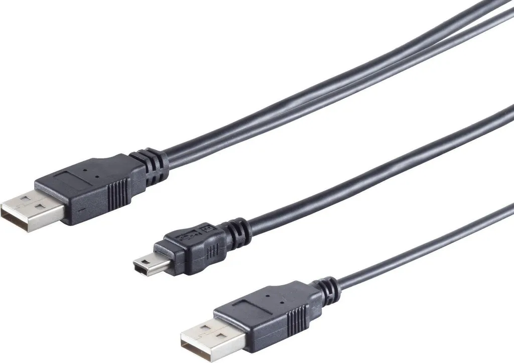 Câble USB Mini B vers 2x A de 1m : Résoudre les Problèmes d'Alimentation