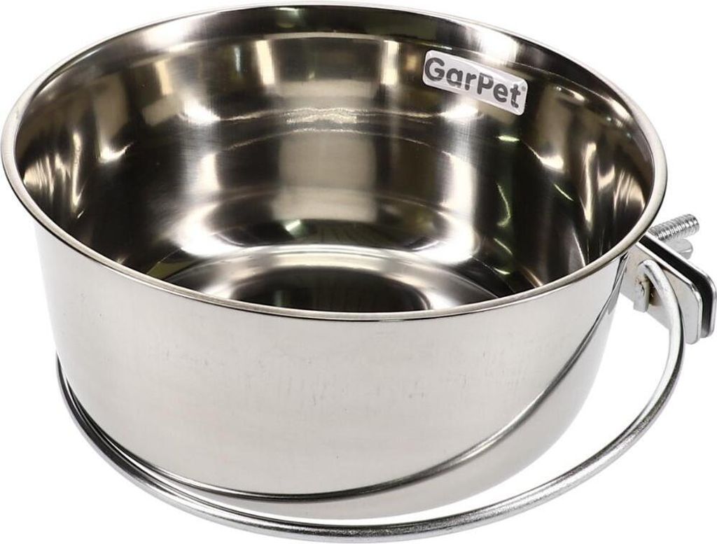 Edelstahlnapf zum Aufhängen Trinknapf Hund Futterschale Vogel Zubehör Napf für Gitterbox Nager Edelstahlnapf mit Befestigung Vogelnapf 0,95 L