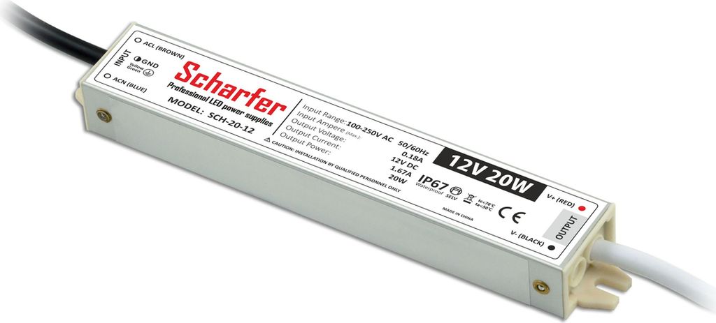 Scharfer hermetisch Netzteil 20W 12V IP67 universal Trafo Produktbild 