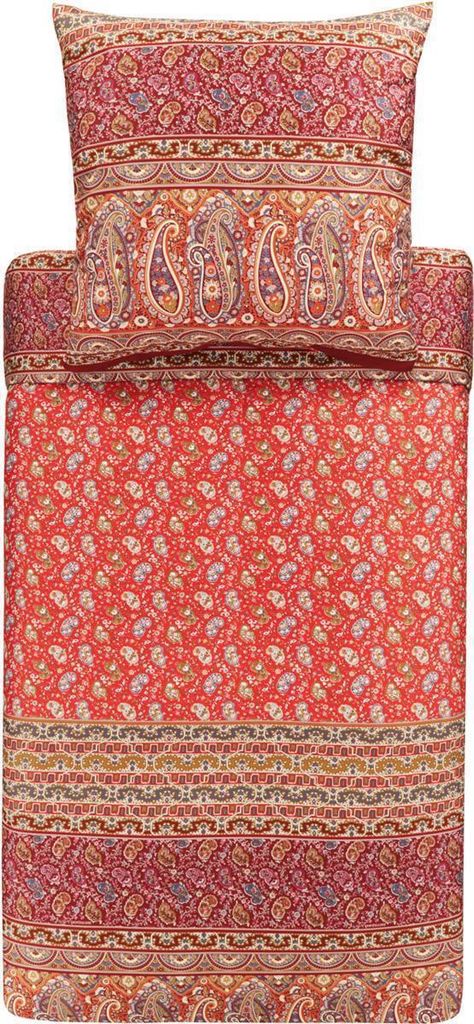 Bassetti Mako-Satin Bettwäsche-Garnitur Imperia Farbe Rot-R1 Größe 200x200 + 2x 80x80 100% Baumwolle