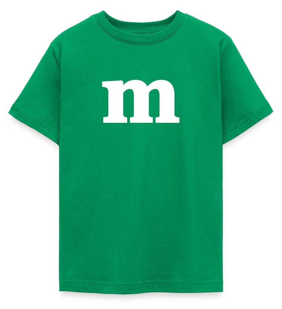 Spreadshirt Buchstabe M Kostüm Karneval Fasching Gruppen Teenager T-Shirt, 152/164 (12-14 Jahre), Kelly Green