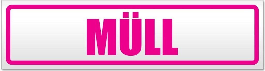Kiwistar Müll Magnetschild Schild magnetisch - 45cm Pink - Magnetfolie für Auto PKW Kfz