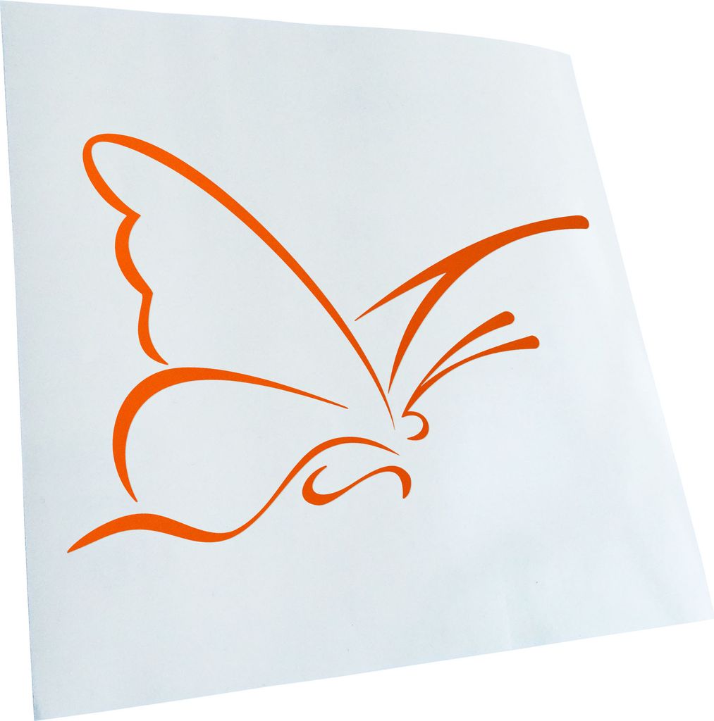 Kiwistar - Autoaufkleber - orange - 40 x 28 cm - Schmertterling - Heckscheibenaufkleber - Aufkleber für Auto Kfz Fahrrad, LKW, Truck Mofa