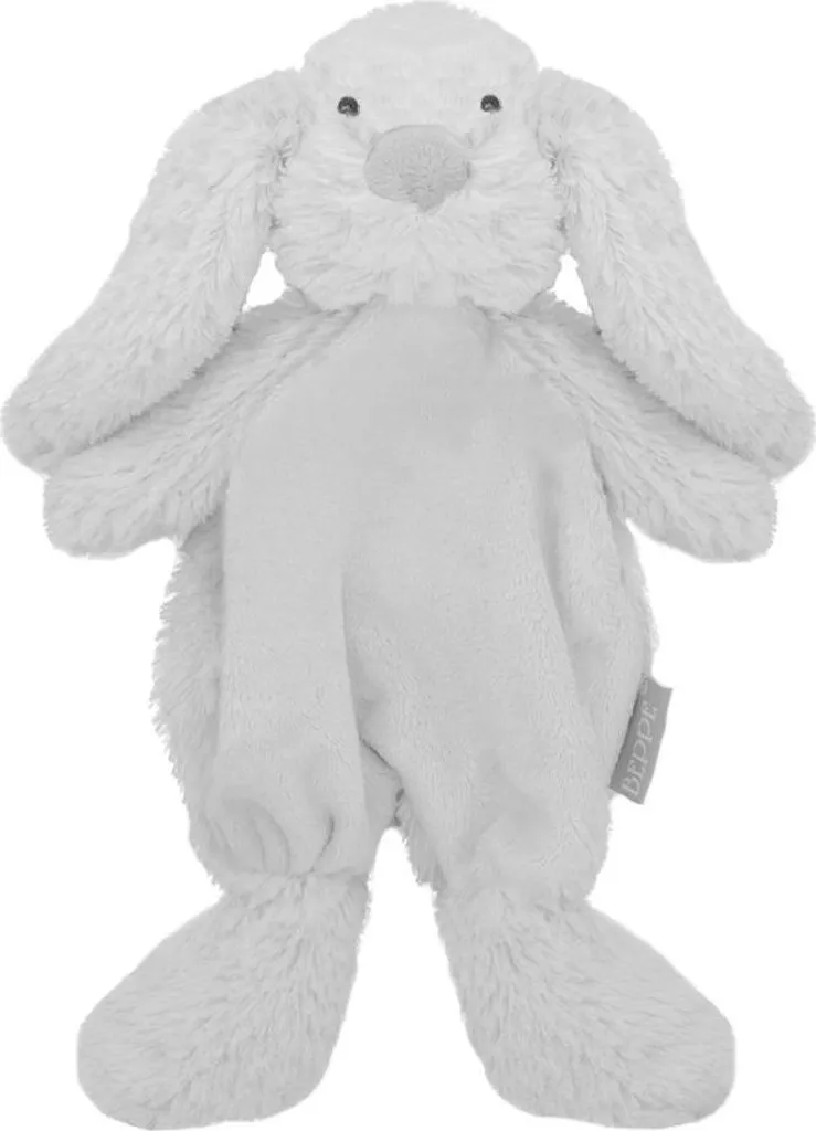 Cadeau de naissance : lapin Charlotte gris 28cm, le doudou apaisant