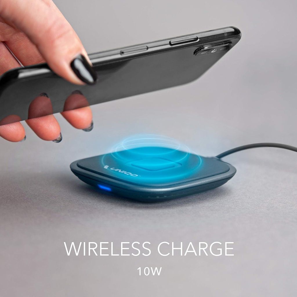 UNIQO Chargeur sans fil UNIQO 10 Watt, support de charge rapide Quick Charge 3.0 pour iPhone 13,12,11,X,8 et 8 Plus, Samsung Galaxy S21, S20, S10