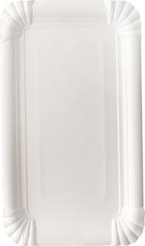 Teller, Pappe "pure" eckig 13 cm x 20 cm weiss