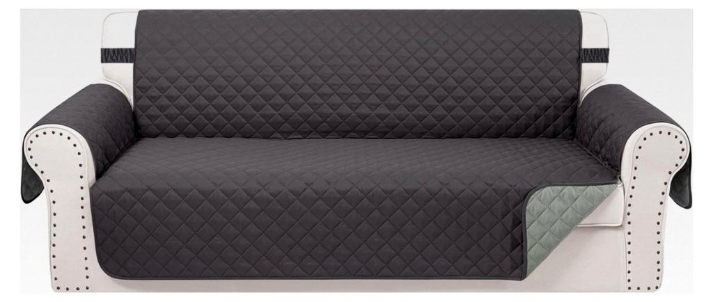 Wendbarer Couchbezug für Hunde, wasserabweisend, Möbelschutz, für 3 Kissen, Sofa (172 cm, Dunkelgrau/Hellgrau)