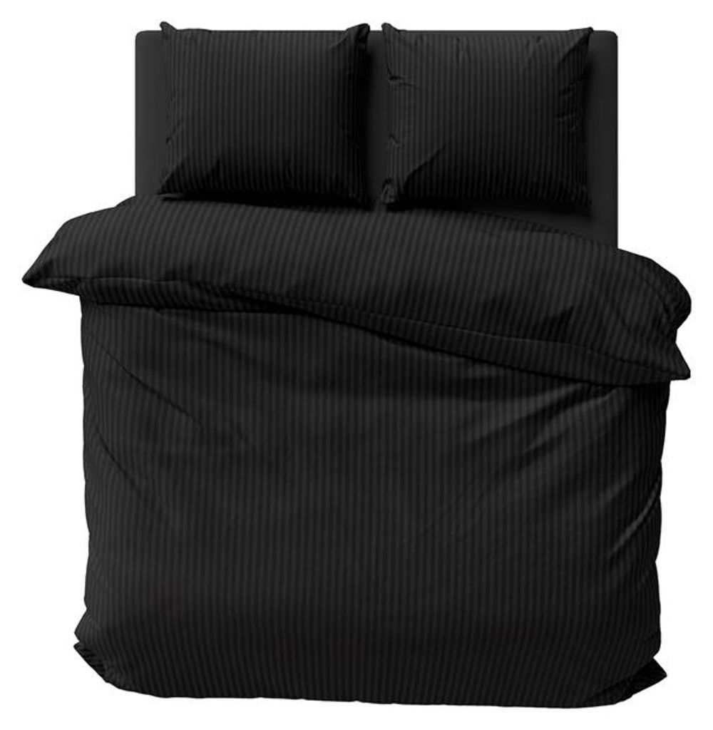Detexpol Linge de lit Adamash 160x200 noir rayures Image du produit 