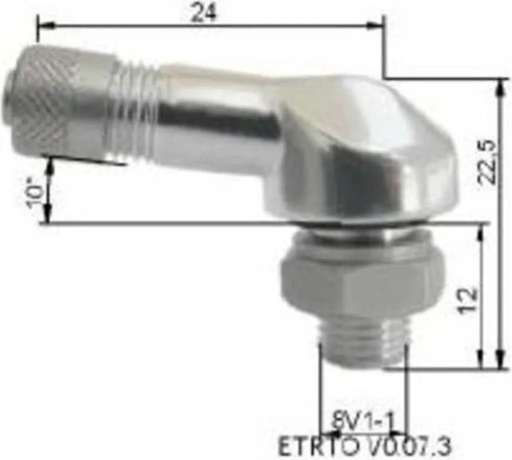 Valves de gonflage en aluminium BIHR Ø 8.5mm pour jantes tubeless