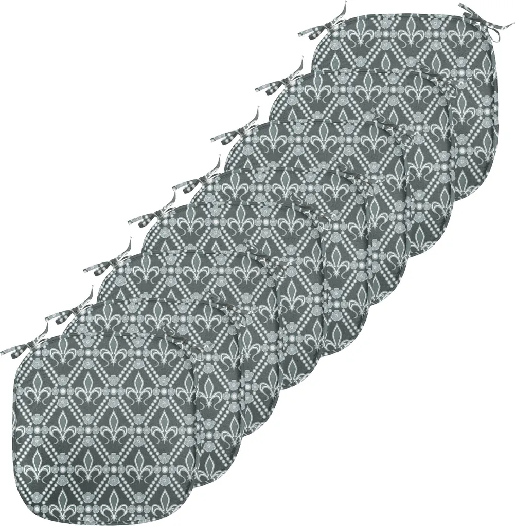 Galettes de Chaise Carrées Imperméables 40x40 cm pour Cuisine - Lot de 8