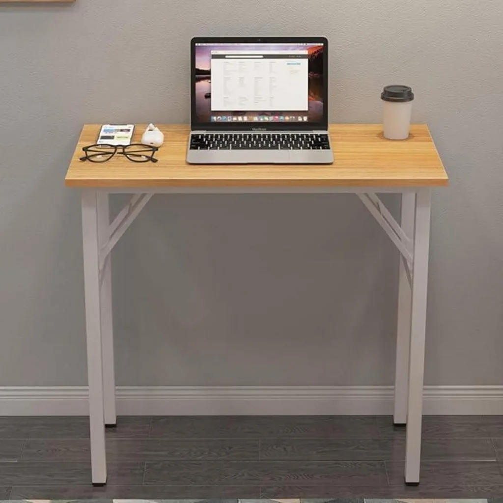 Table de bureau pliable bois 80x40 cm - Surface résistante et stable PC - 4