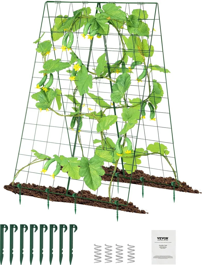 Tuteur pour Potager Vertical - Set de 2 Cadres A pour Concombres 117cm