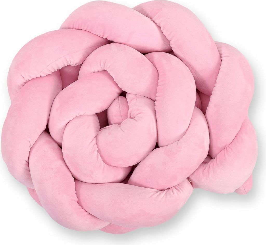 My Sweet Baby Geflochtene Schutzschlange MINKY 180 cm rosa für Babybett handgefertigt Standard 100
