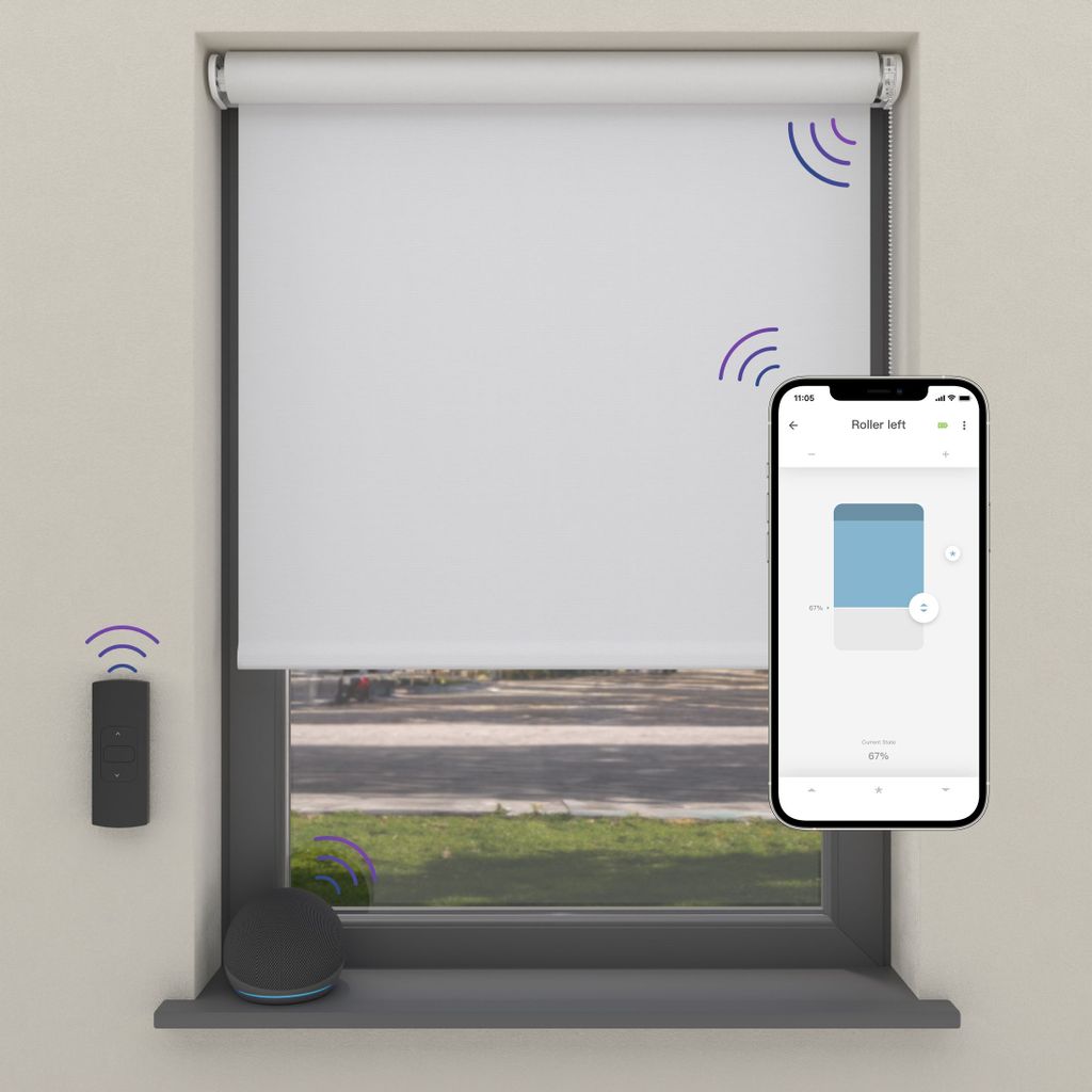 Cocoon Home Elektrisches Rollo für Smart Home 115x190 - Verdunkelnd - Schneeweiß