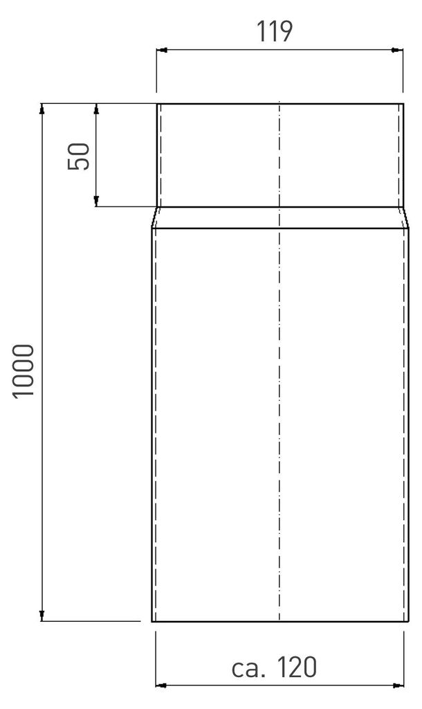 Raik Rauchrohr / Ofenrohr Emaille 120mm - 1000mm Schwarz Produktbild 