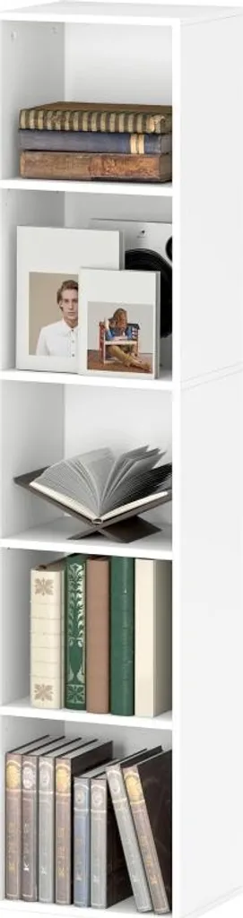 Bibliothèque avec tablettes réglables blanche 5 étages modulable 180cm - 2